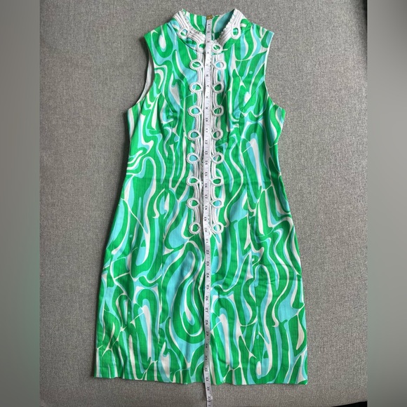Lily Pulitzer Women’s Alexa Stretch Blue and Green Shift Dress Size 0 - Picture 7 of 10